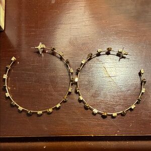 Gold & Gem Hoop Earrings